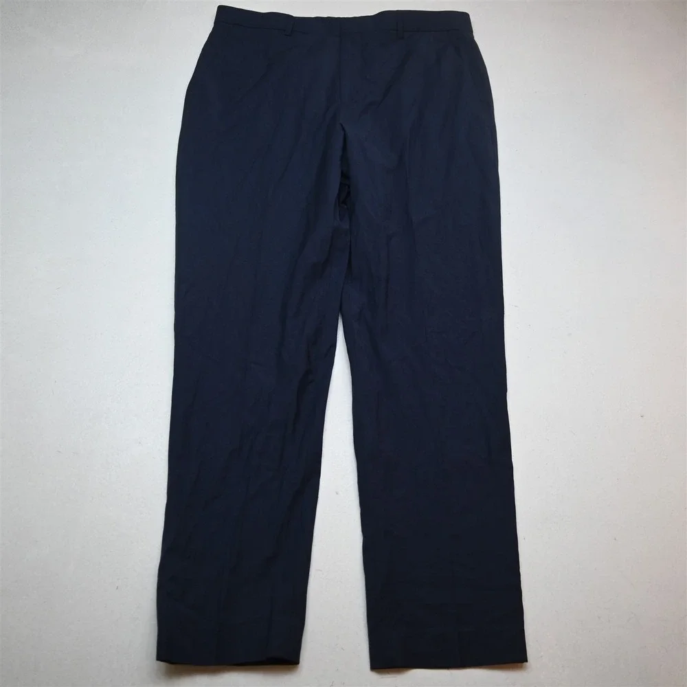 Express 36x34 Blue Stretch Wool Flat Front Classic Dress Mens Pants